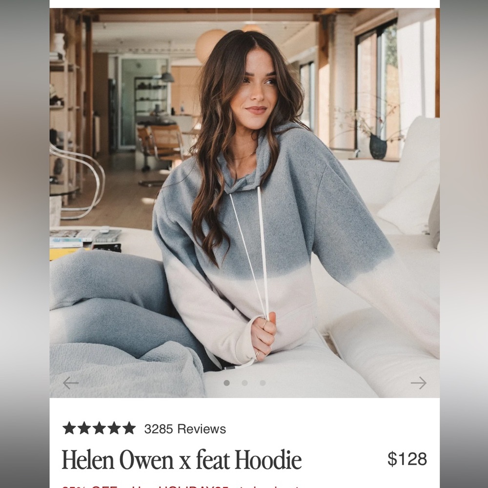 Helen Owen x Feat hoodie medium sweater ombré brown and grey